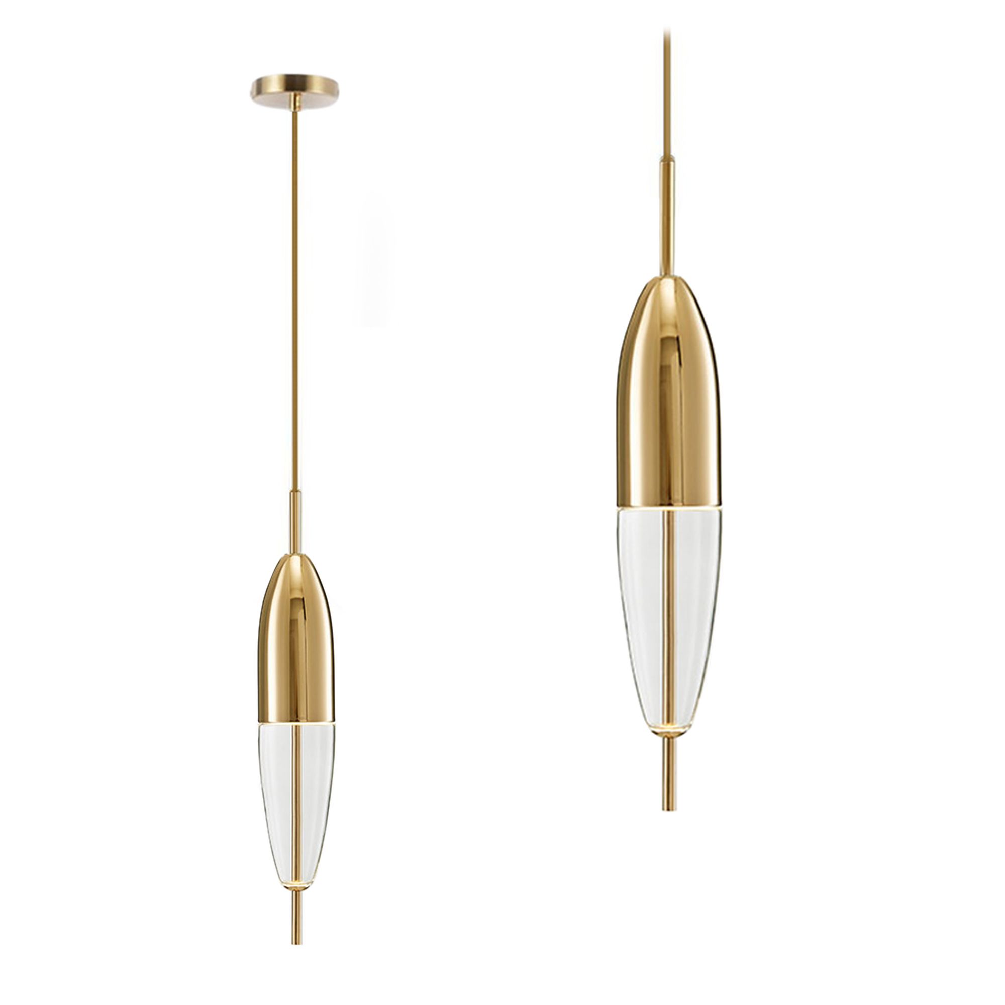 TOOLIGHT hængende loftlampe APP549-1CP Guld 60x9x80cm