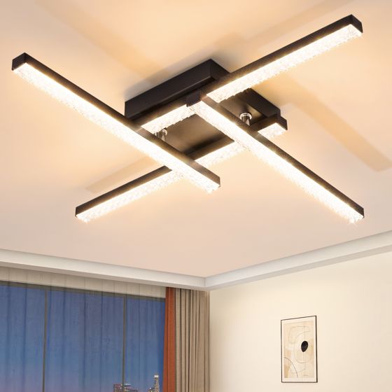 NETTLIFE moderne, LED loftlampe, 24W, sort, 3000K, varm, hvid