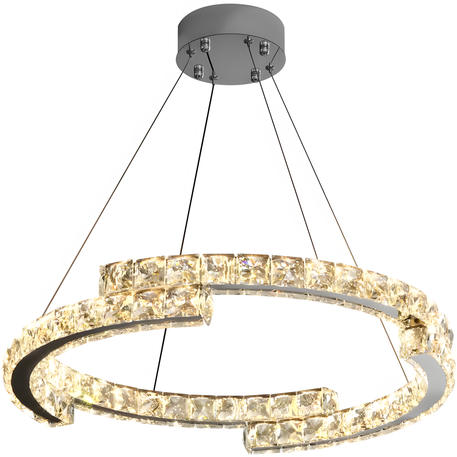 TOOLIGHT hængende loftlampe LED APP1556-CP Guld 57x57x45cm