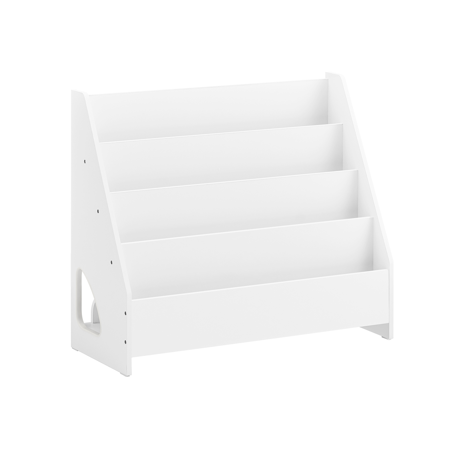 Bogreol med skrå hylder hvid 70.0x30.0x60.0 cm KMB32-K-W