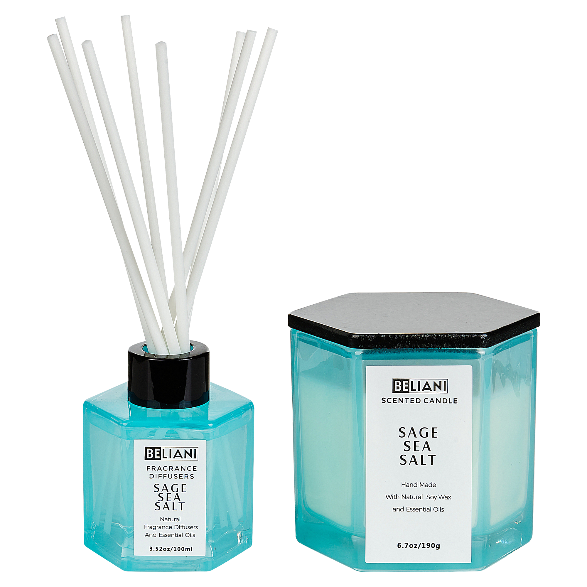 Duftlys med duftpinde CLASSY TINT Soja voks Fresh notes