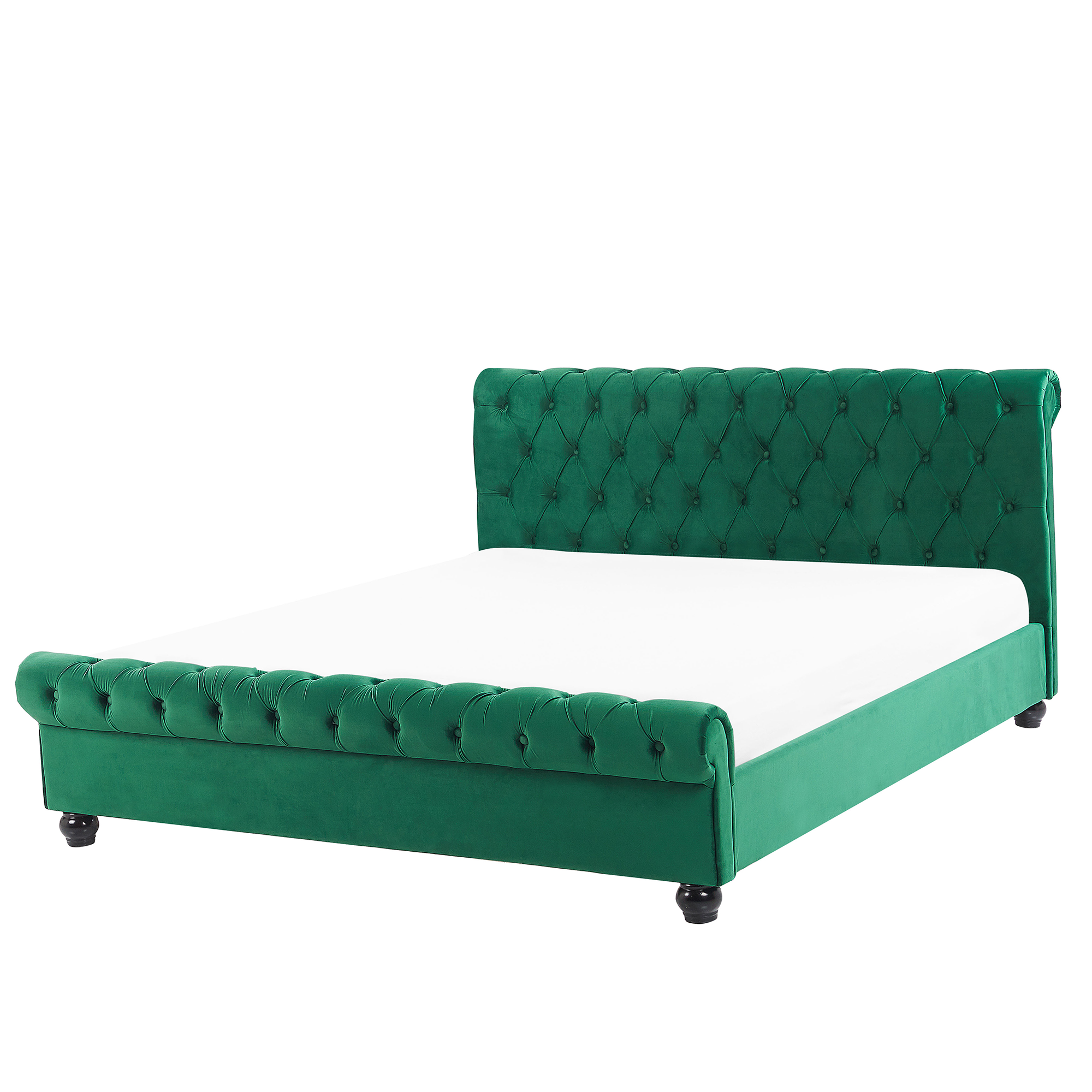Seng Velour AVALLON 160 x 200 cm Smaragdgrøn