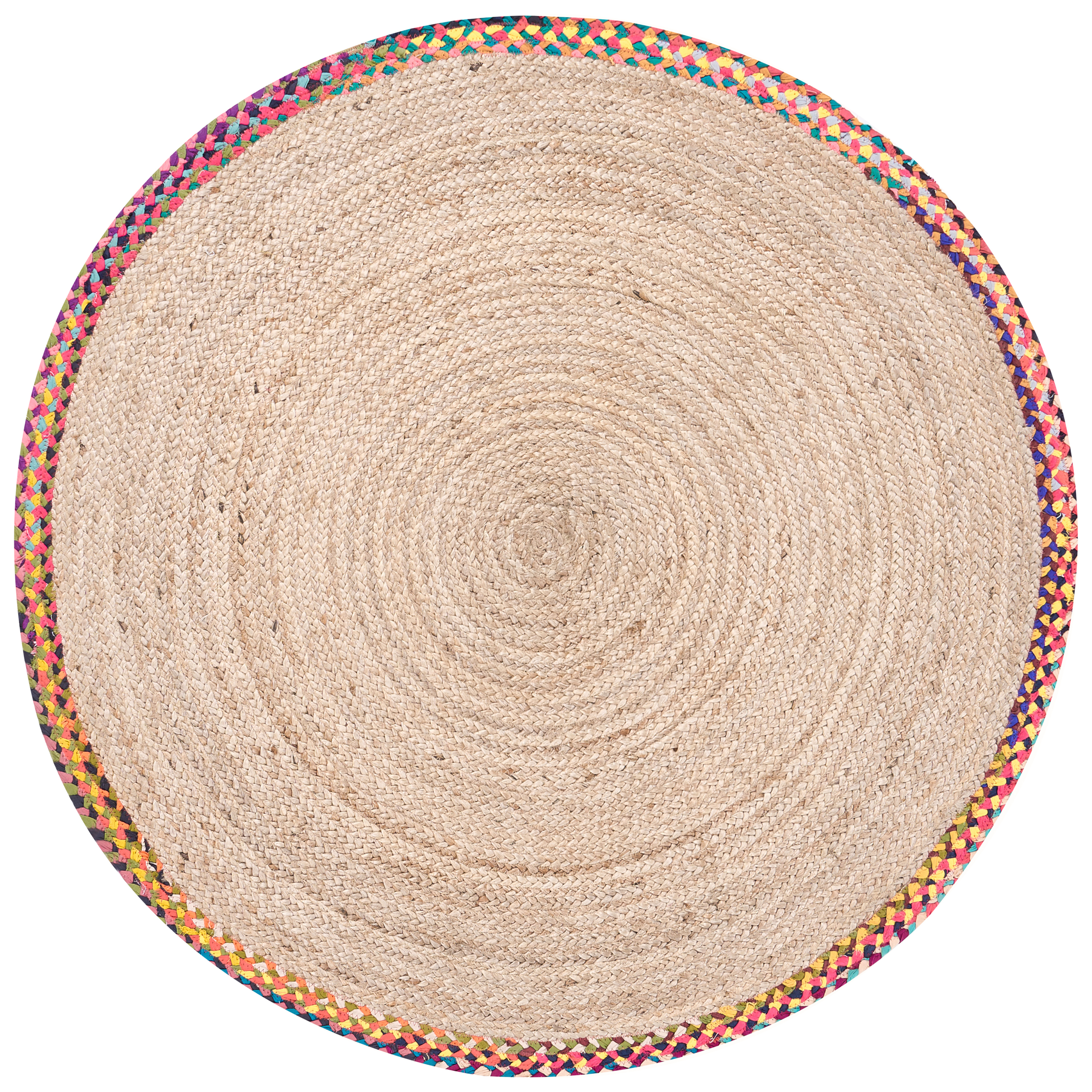 Gulvtæppe SATARA Multifarvet ø 120 cm Jute
