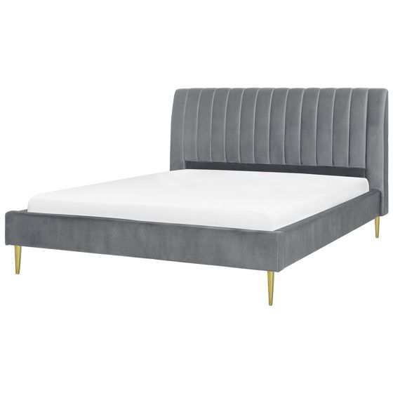 Seng Velour MARVILLE 180 x 200 cm Grå
