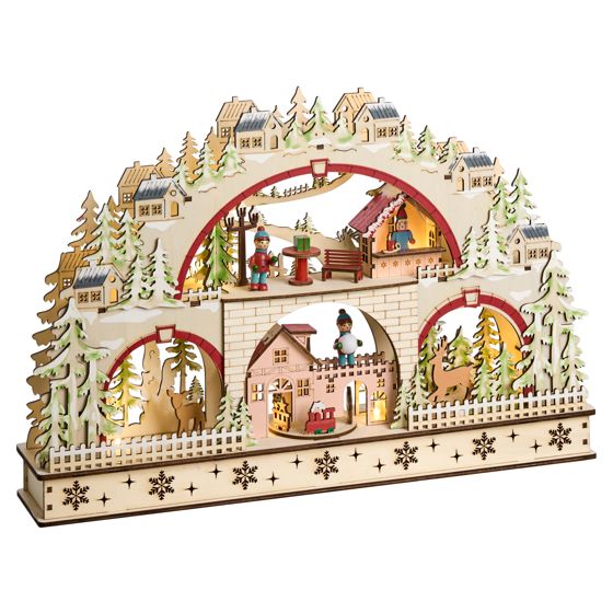 Juledekoration LED SELURA 30 cm Lysebrun