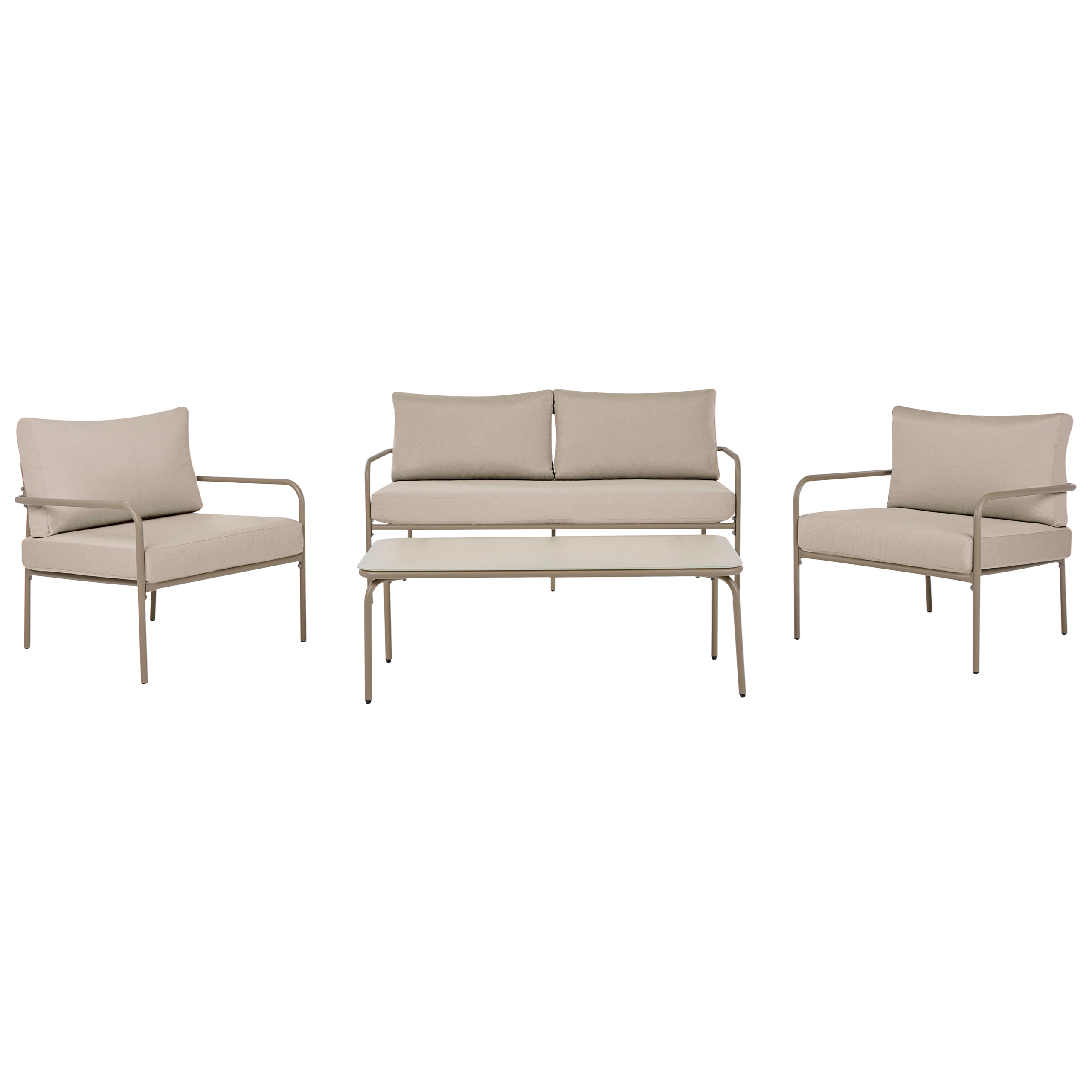 Loungesæt med bord 4 personers NESSO Metal Lys Beige