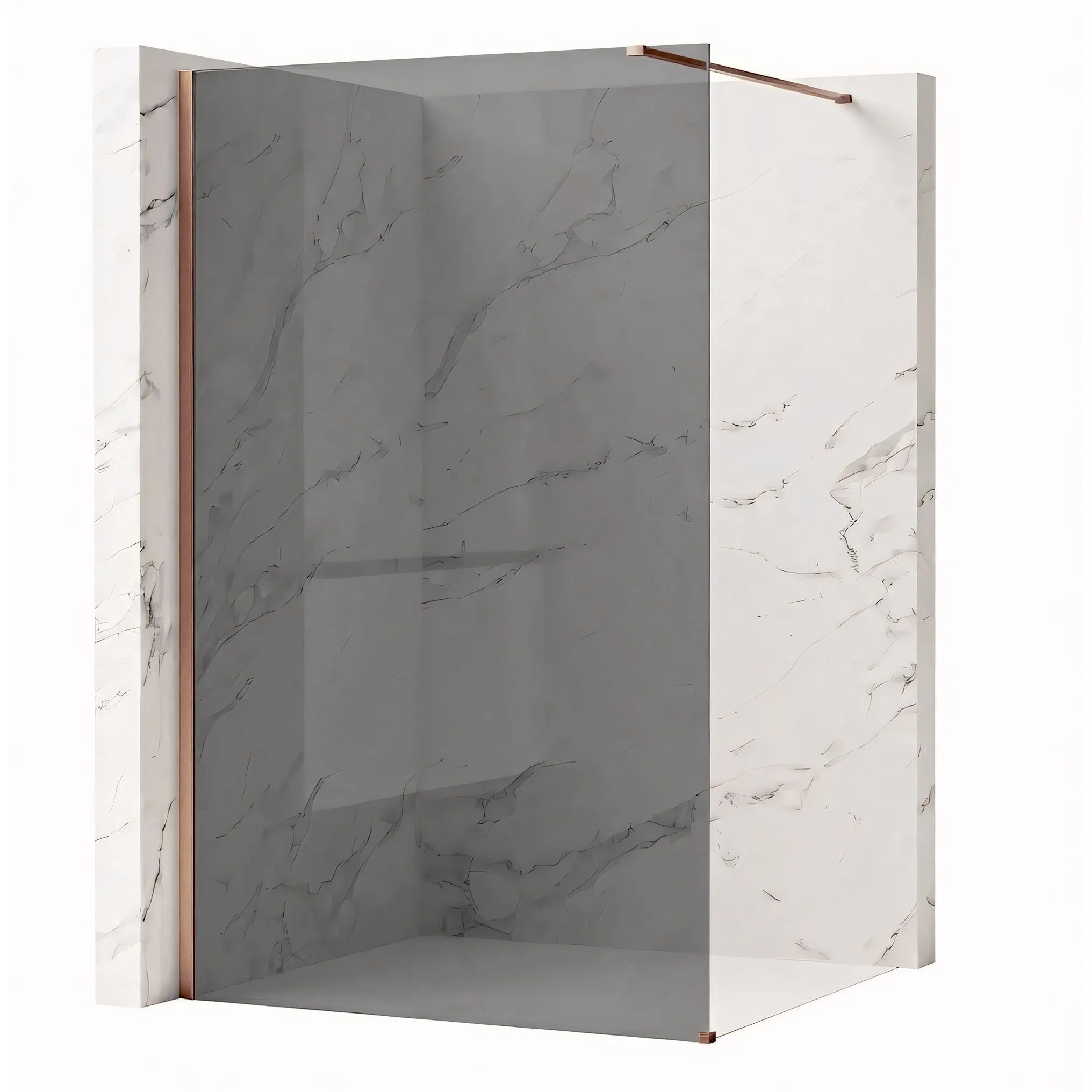 REA brusevæg Flexi Grey 120 Børstet kobber, 120x120x195cm