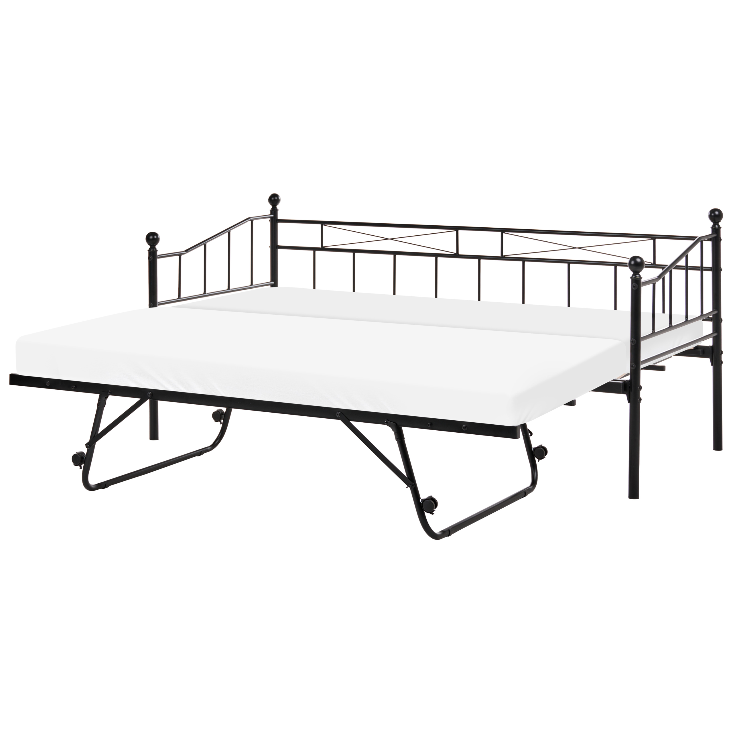 Daybed Metal LOUANNEC 90 x 200 cm Udvideligt Sort