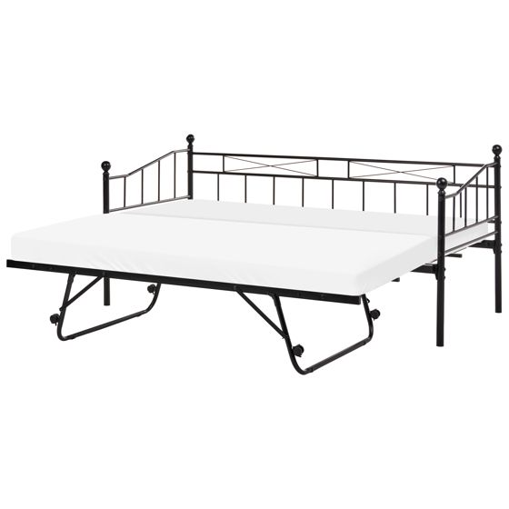 Daybed Metal LOUANNEC 90 x 200 cm Udvideligt Sort