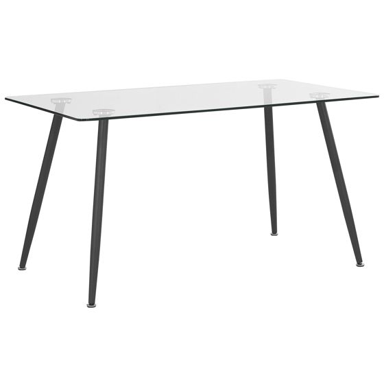 Spisebord MIDLAND Sort 140 cm 80 cm Hærdet glas