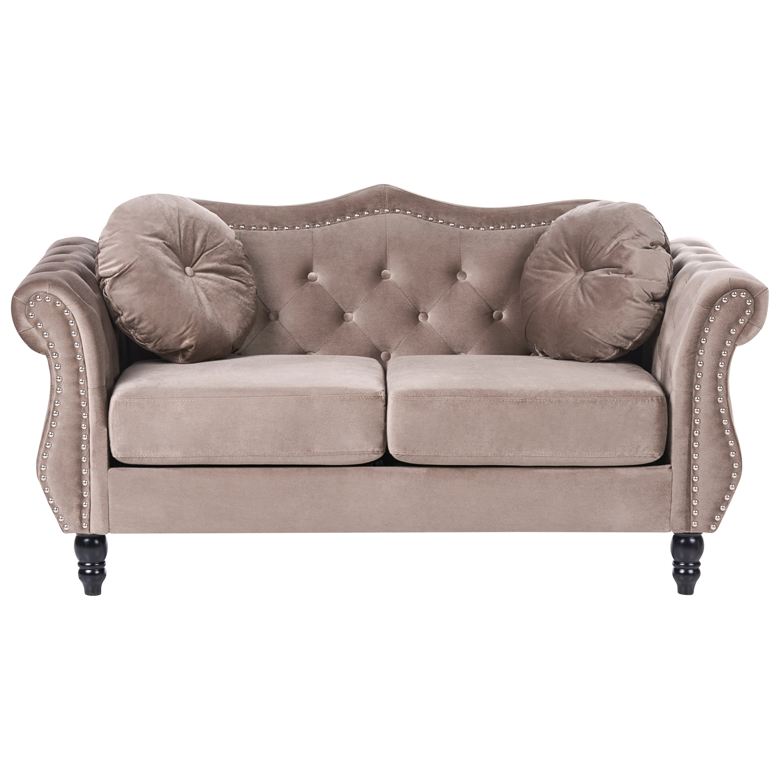 Sofa 2 personers SKIEN Velour Brungrå