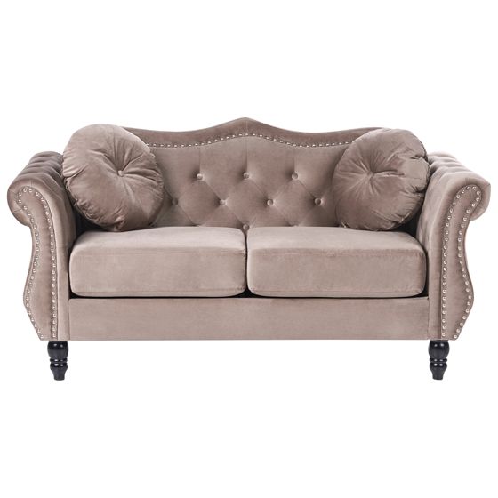 Sofa 2 personers SKIEN Velour Brungrå