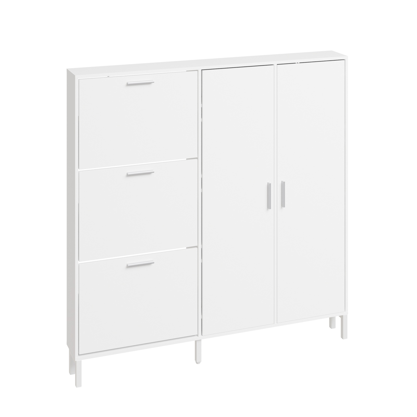 Skokabinet med 3 skuffer og 2 døre, hvid, 115.5x31x14.5 cm, FSR231-W