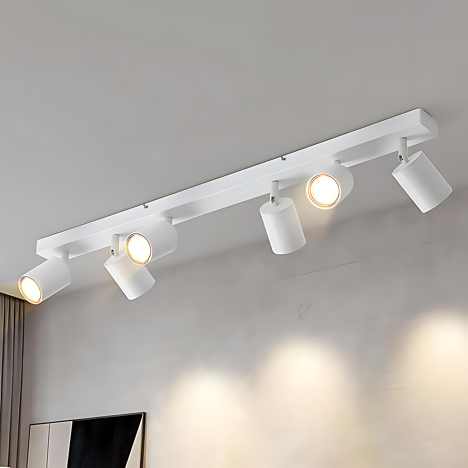 NETTLIFE 6 hvide LED loftspotlights GU10 350° justerbare til stue, soveværelse, køkken, uden pære