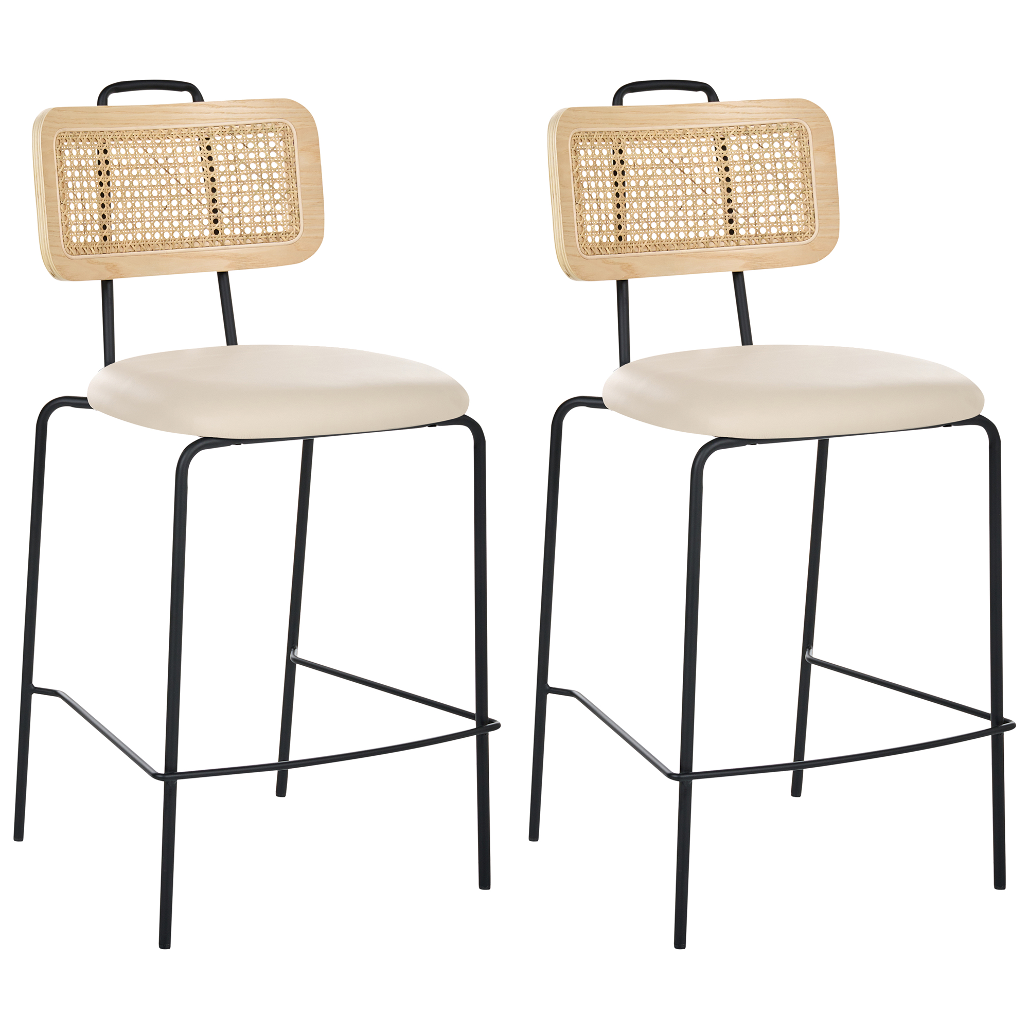 Sæt med 2 barstole ADELANTO Lys Beige