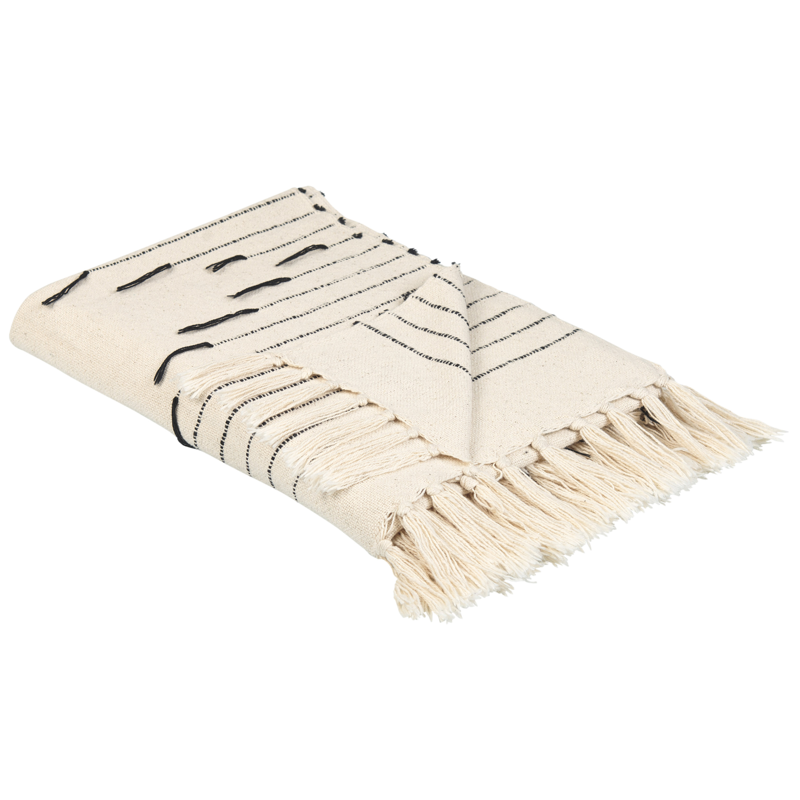 Plaid ULUYOL Bomuld 130 x 170 cm Beige