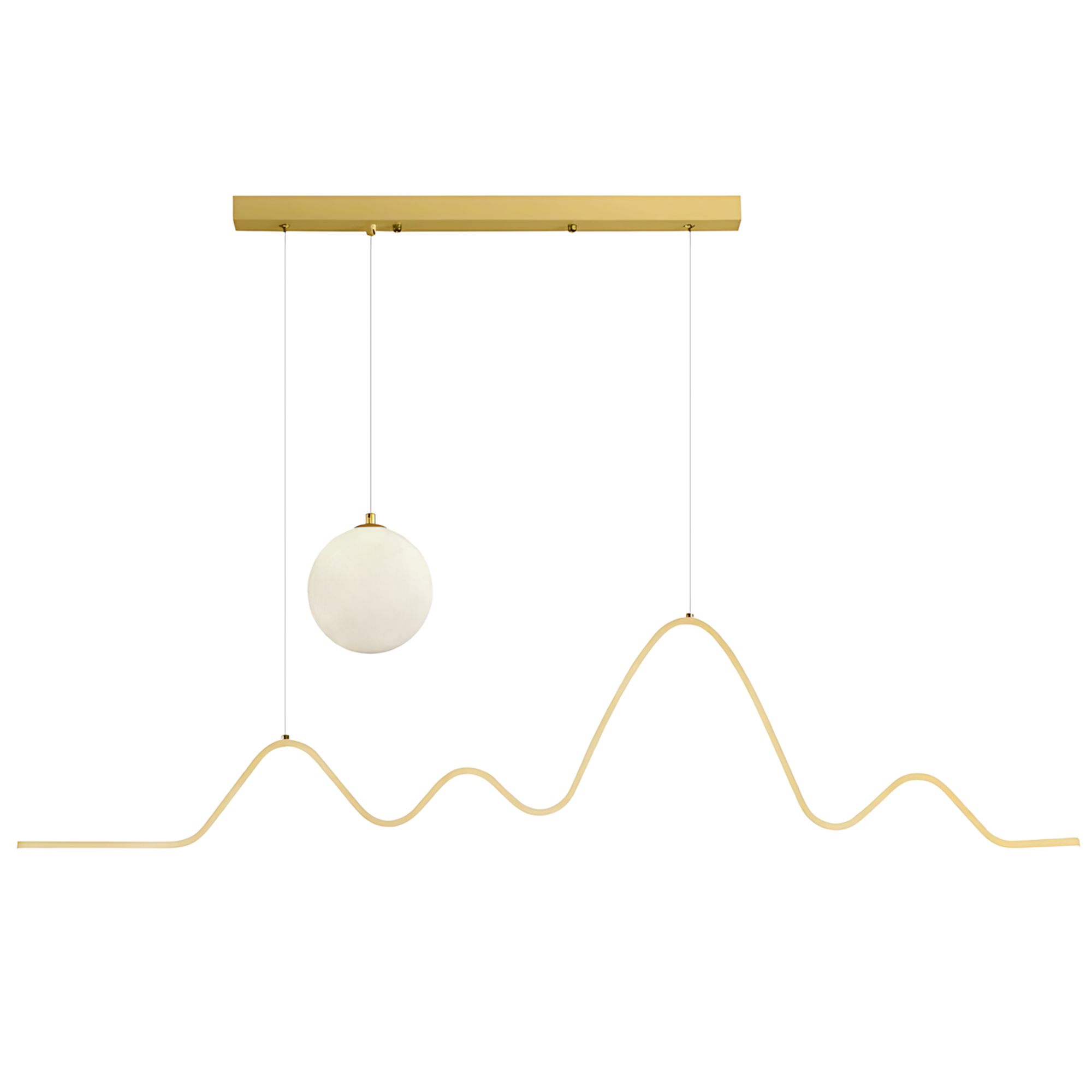 TOOLIGHT hængende loftlampe LHJ034-CP 120cm LED Guld/Børstet guld 128x2x25cm