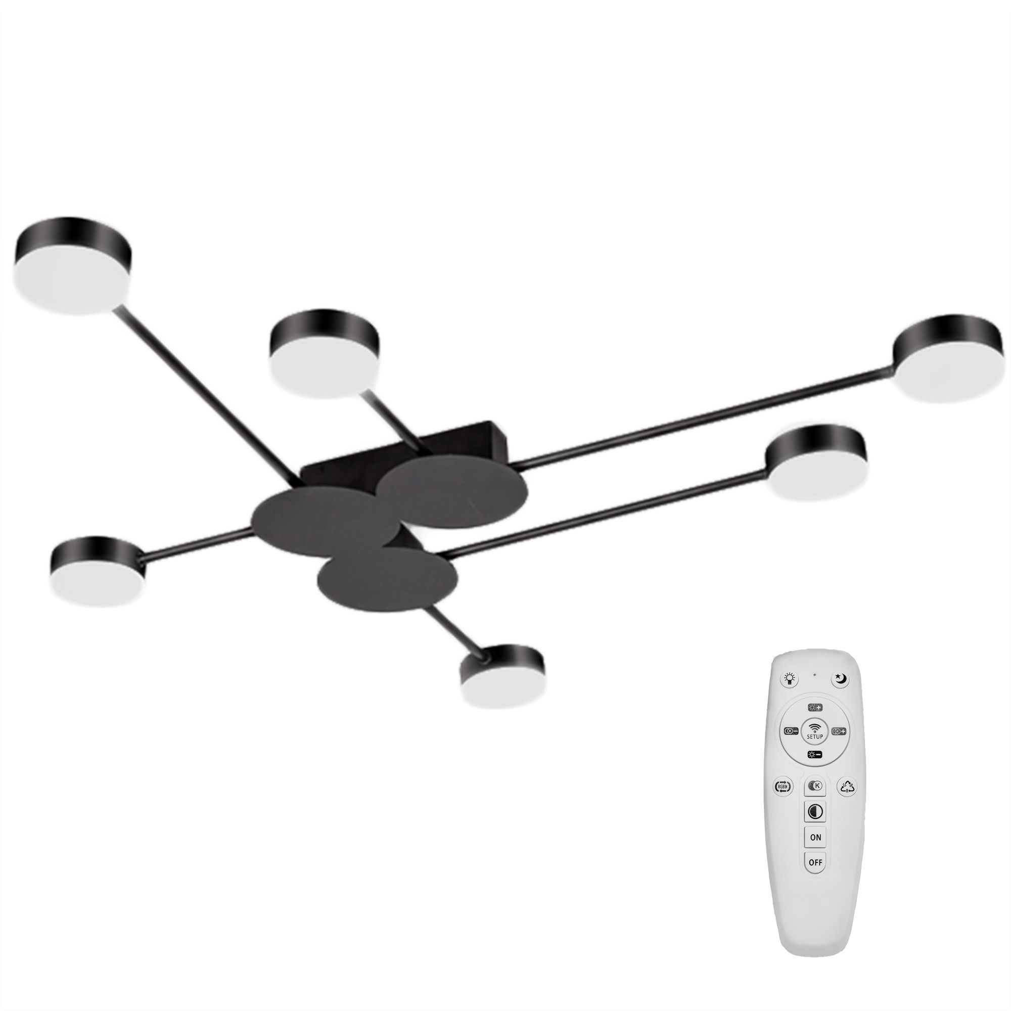 TOOLIGHT loftlampe LED APP521-6C Sort 98,5x89x10cm