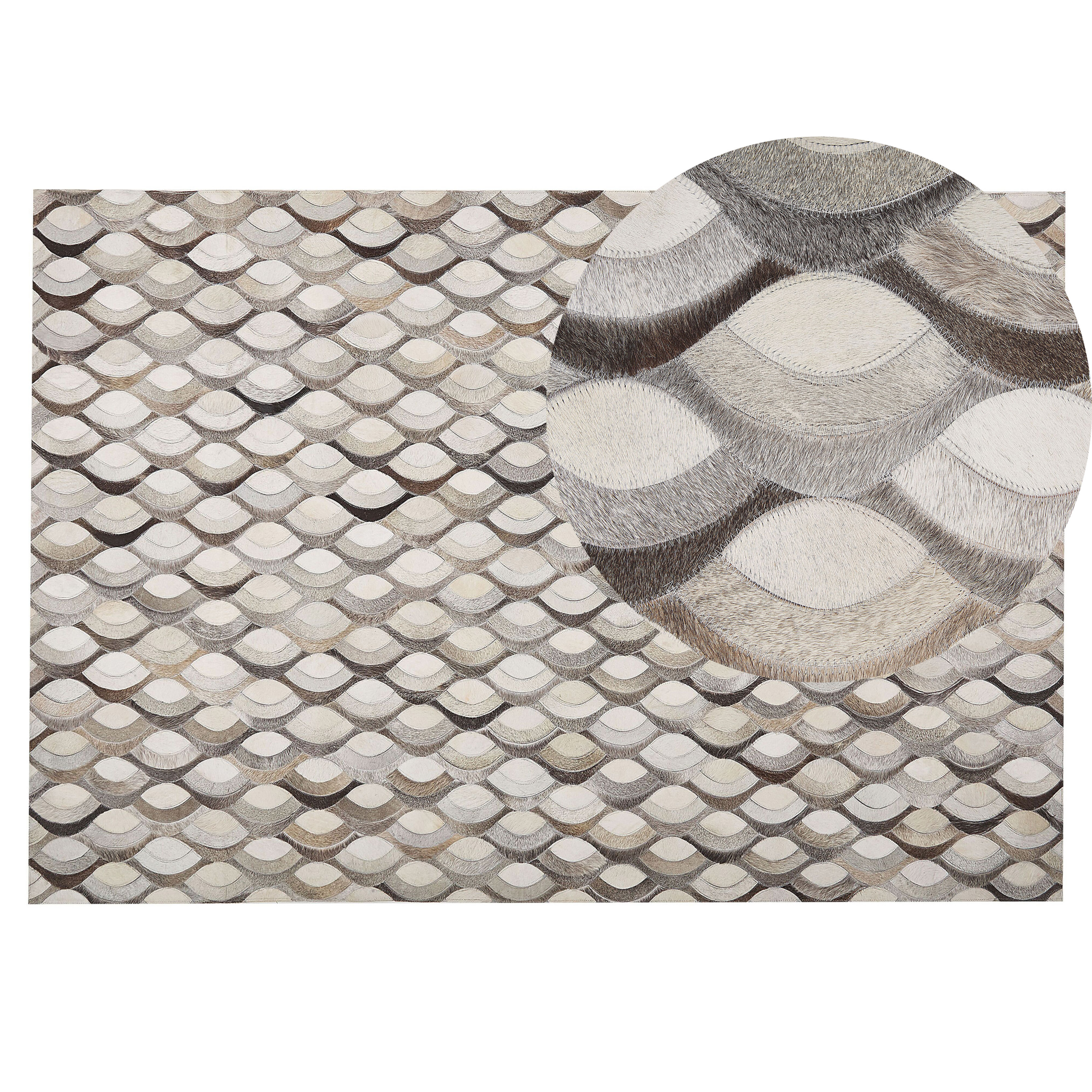 Gulvtæppe KIRCA Beige 140 x 200 cm Ægte læder