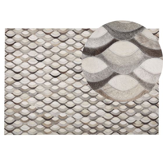 Gulvtæppe KIRCA Beige 140 x 200 cm Ægte læder