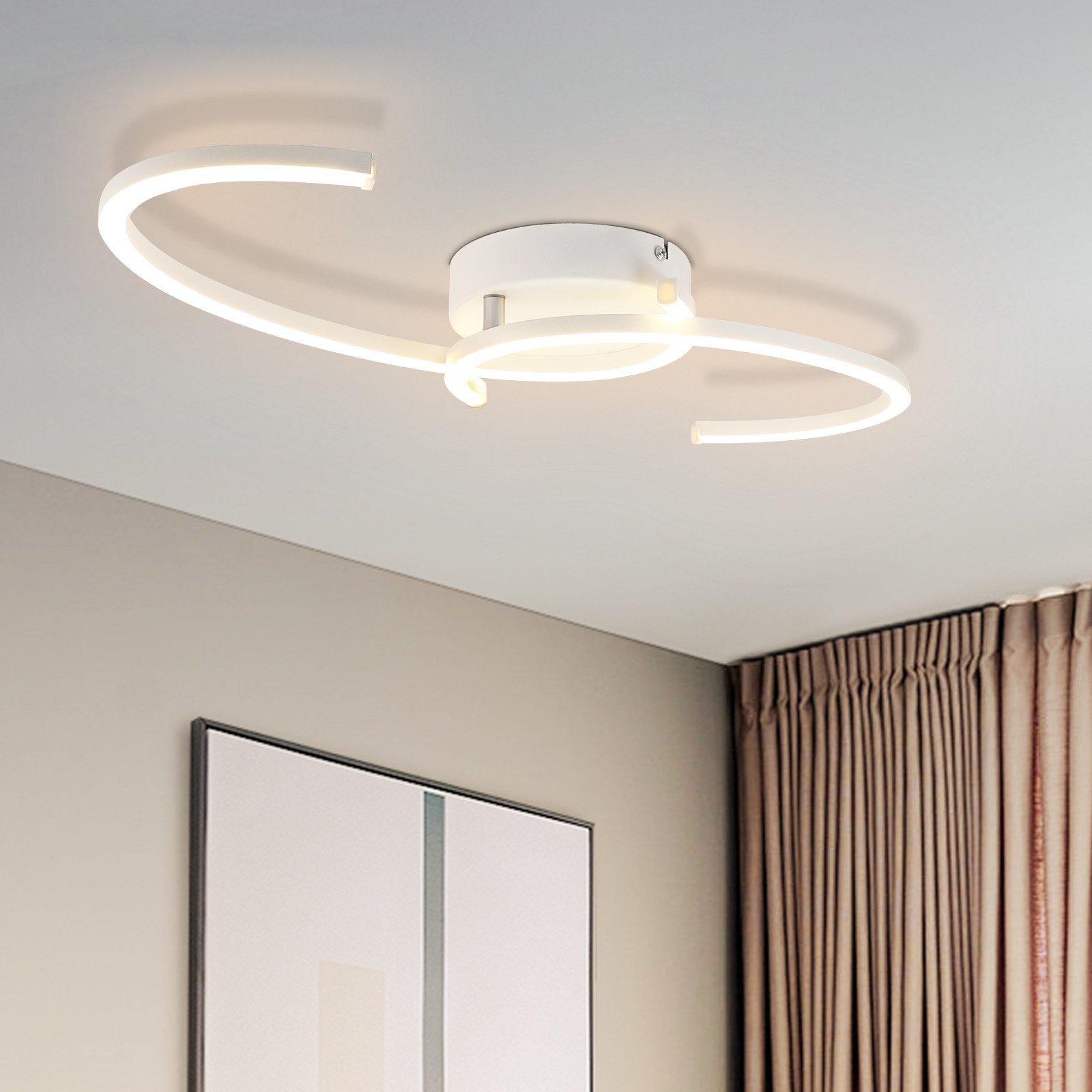 NETTLIFE LED - loftlampe til stuen, 24 W, moderne loftlampe til entreen, køkkenet, 3000 K