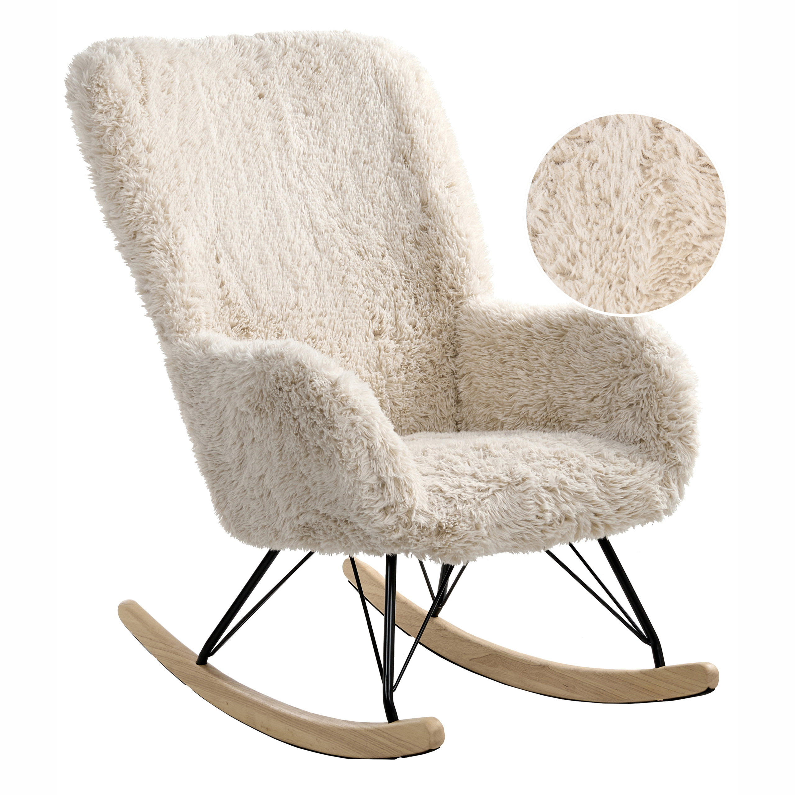 Gyngestol AKRA Kunstig pels Lys Beige