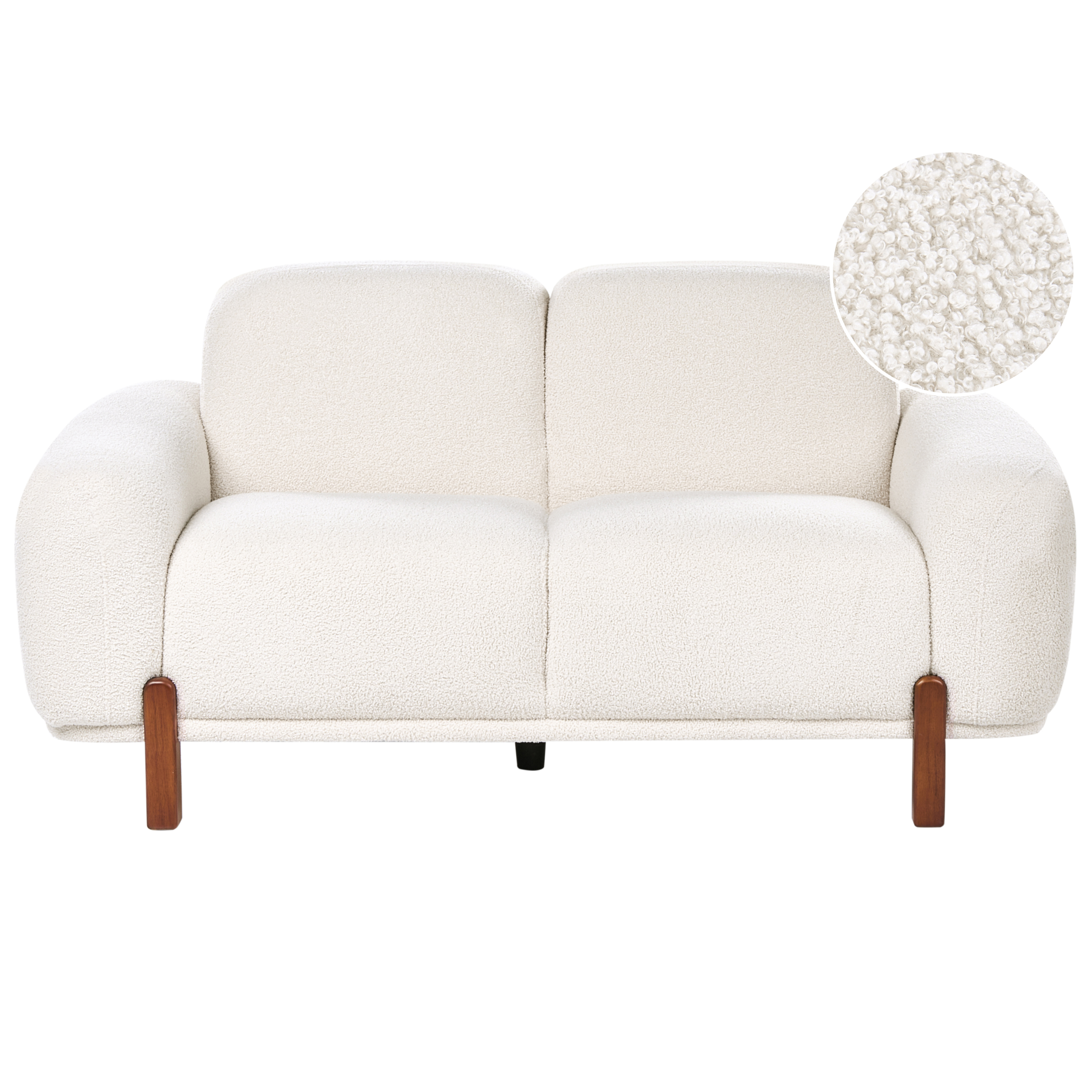 Sofa 2 personers ODNES Boucle Hvid
