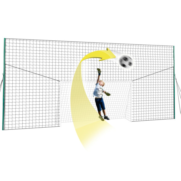 Open Goaaal® fodboldmål 3-i-1 – mål, rebounder og bagnet – Standard, 3 m højt, op til 6,4 m bredt, legeret stålramme