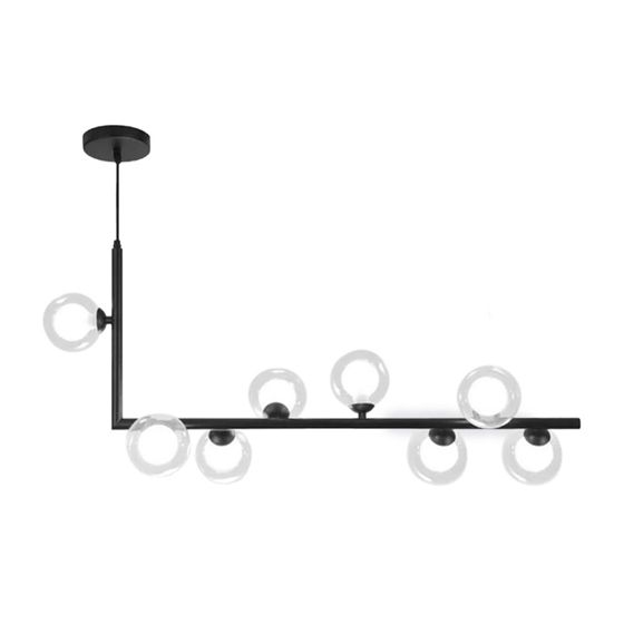 TOOLIGHT loftlampe APP754-8CP Sort 120x120x100cm