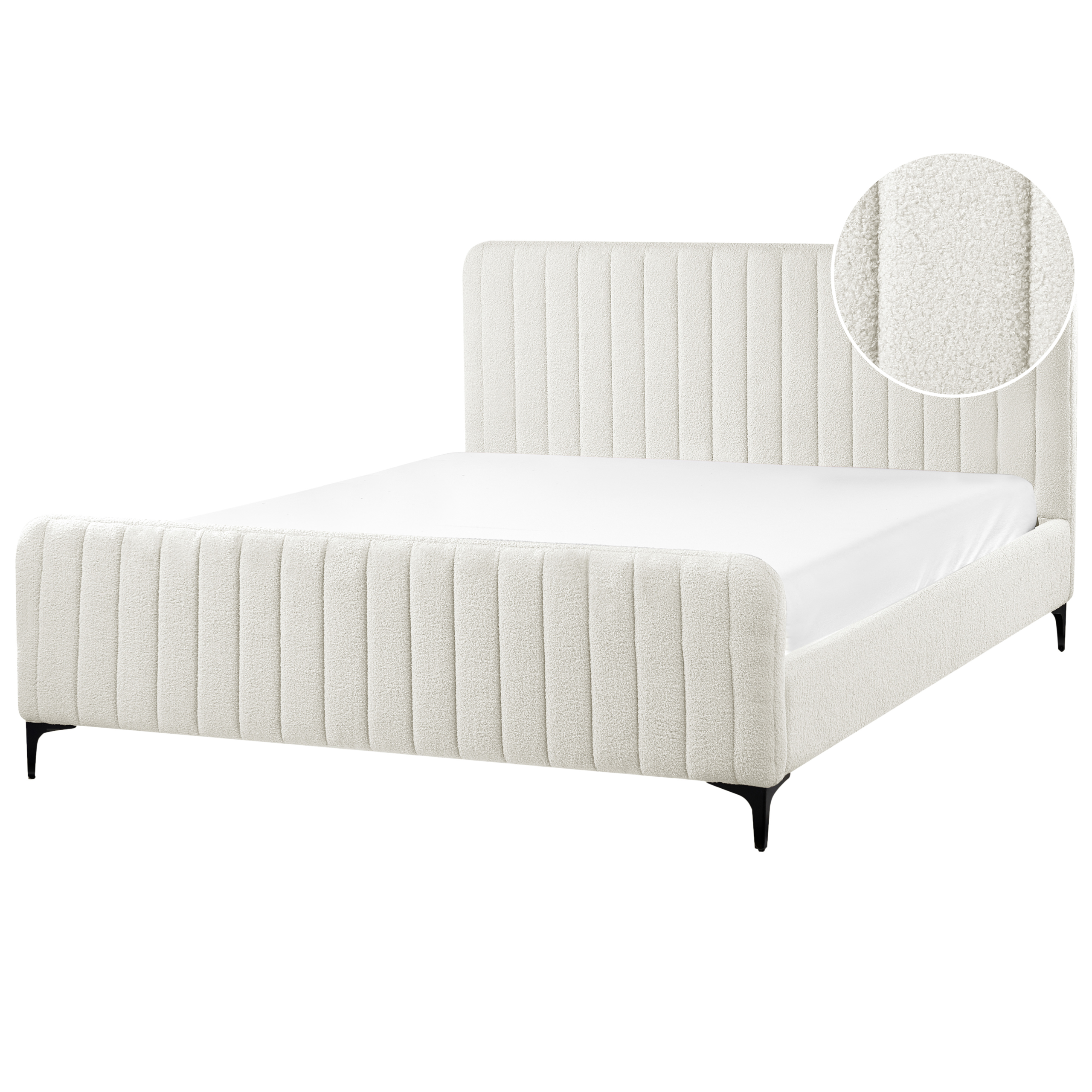 Seng Boucle LUNAN 160 x 200 cm Cremehvid