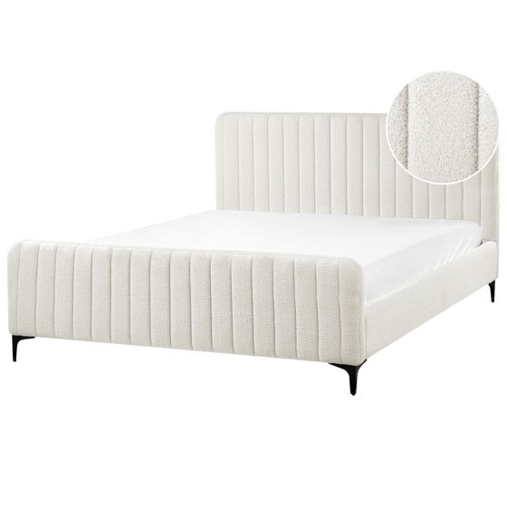 Seng Boucle LUNAN 160 x 200 cm Cremehvid