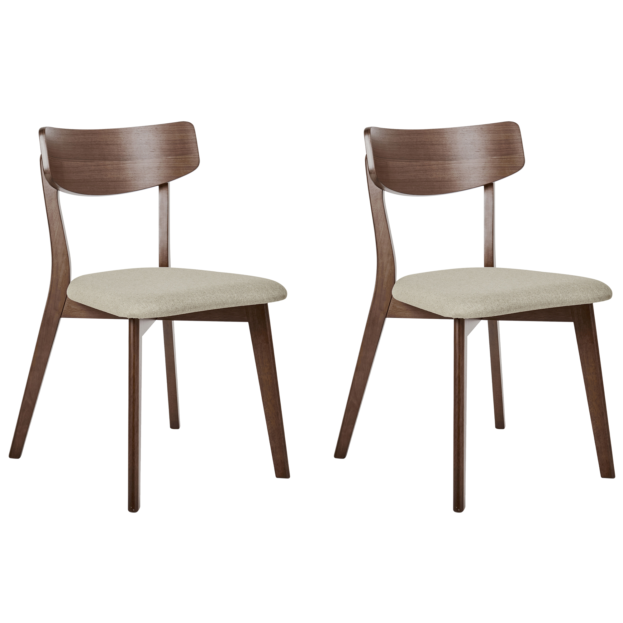 Sæt med 2 spisebordsstole HOLLY Træ Brun/beige