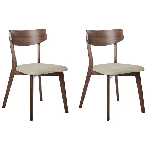 Sæt med 2 spisebordsstole HOLLY Træ Brun/beige