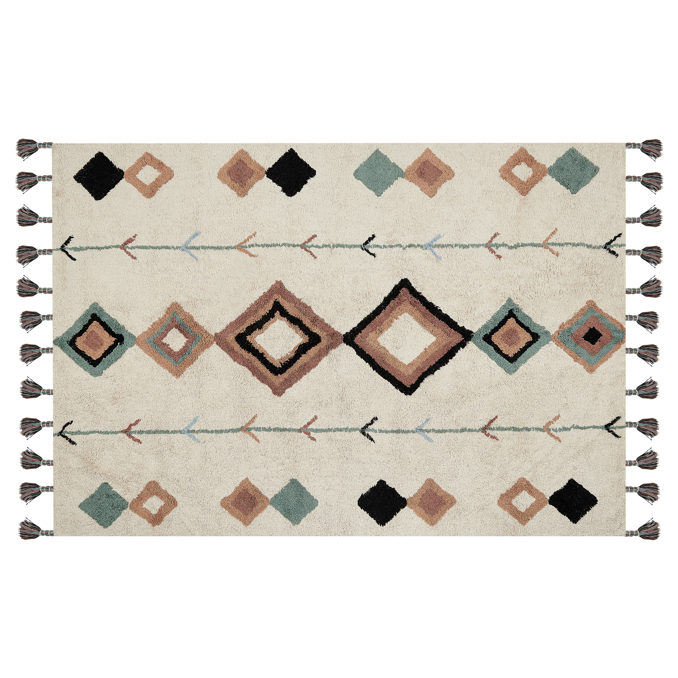 Gulvtæppe ESKISEHIR Beige 140 x 200 cm Bomuld