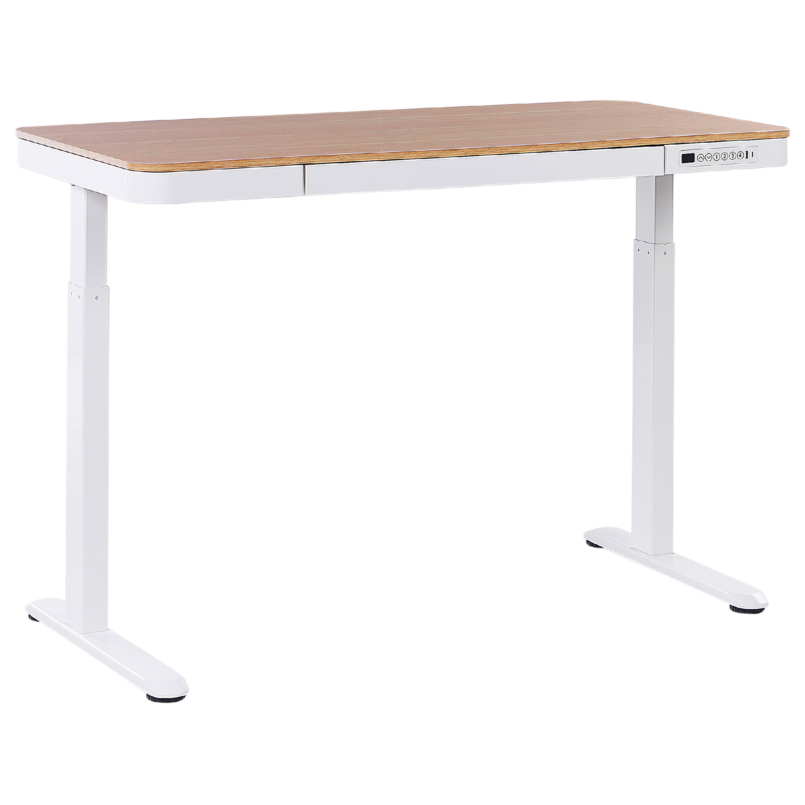 Elektrisk justerbart hæve sænkebord KENLY 120 cm 60 cm med USB-port Brun/hvid