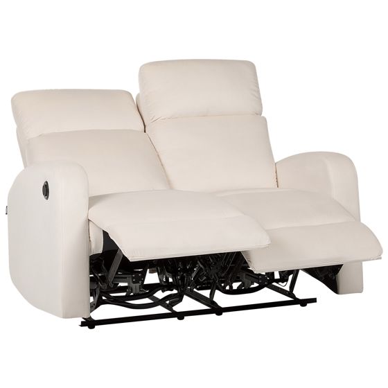 Elektrisk recliner sofa 2 personers VERDAL Velour Beige