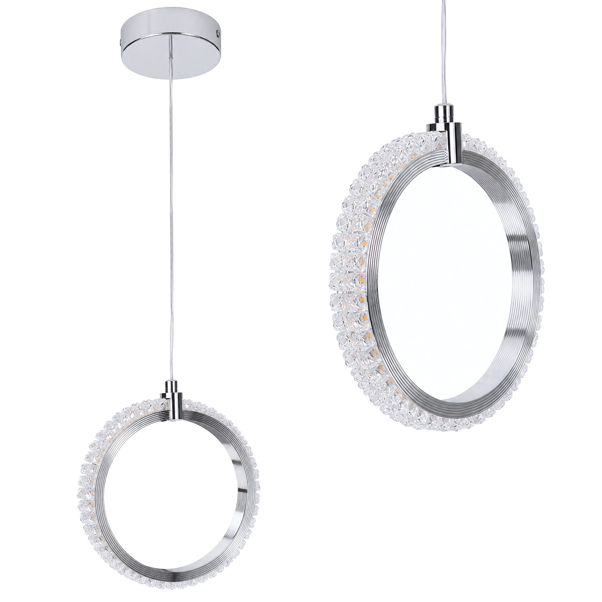 TOOLIGHT hængende loftlampe LHJ126-1CP LED Krom 140x21,5x21,5cm