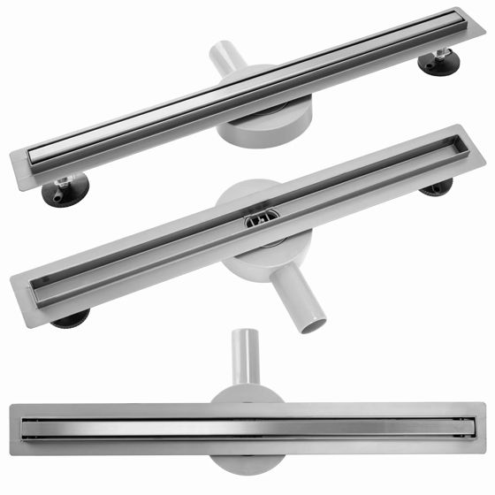 REA linjeafløb NEO SLIM PRO 900 Børstet stål, 90x3,1x8cm