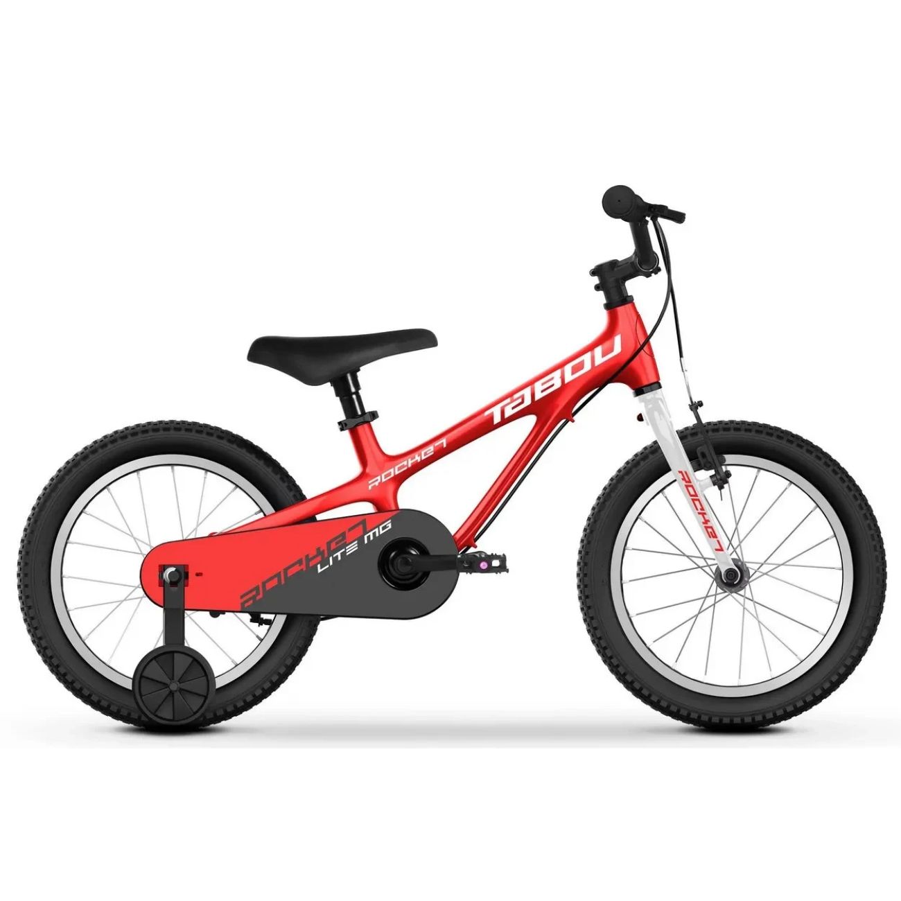 Tabou Rocket Lite MG ekstra let børnecykel, 18" rød/hvid