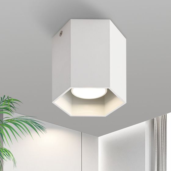 NETTLIFE påbygningsspotlights i hvid: moderne GU10-aluminiumslampe til spisestuen i entréen uden pære