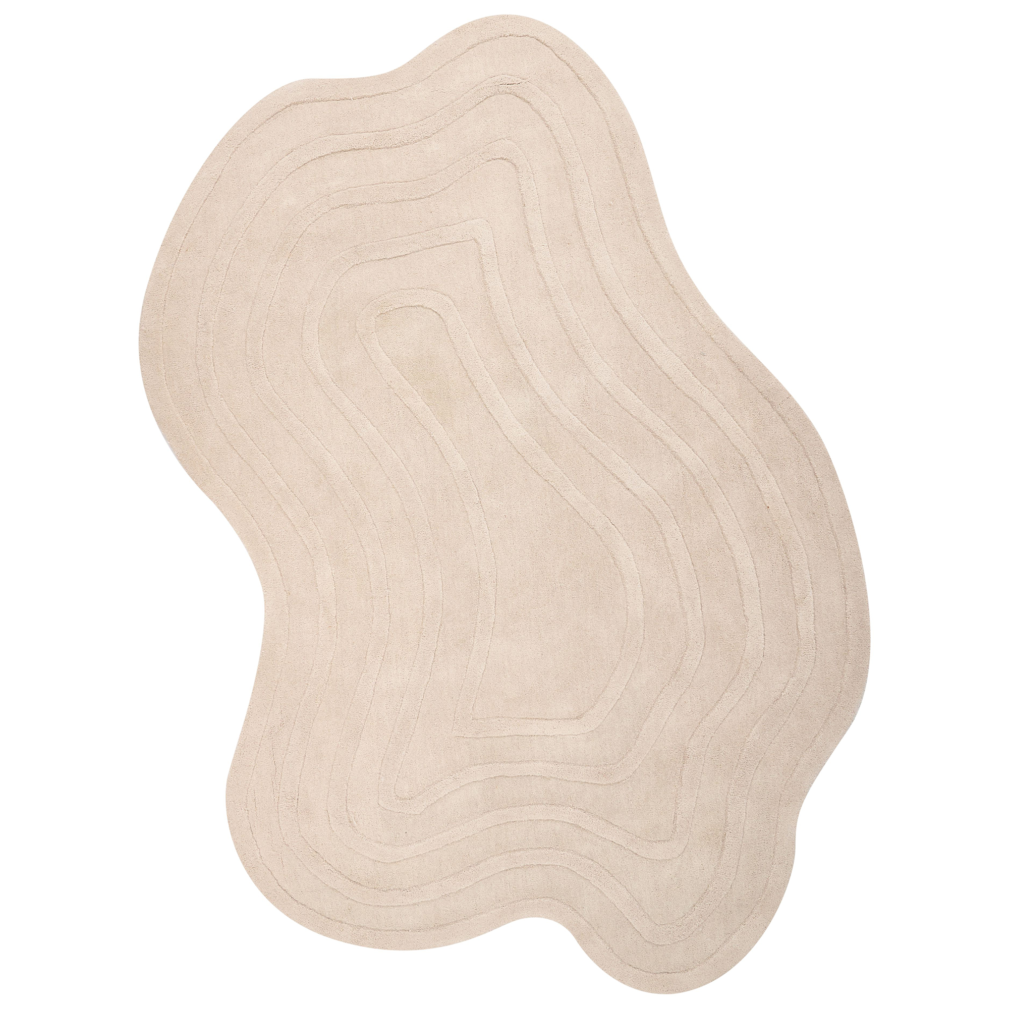 Gulvtæppe SATNA Beige 160 x 230 cm Uld