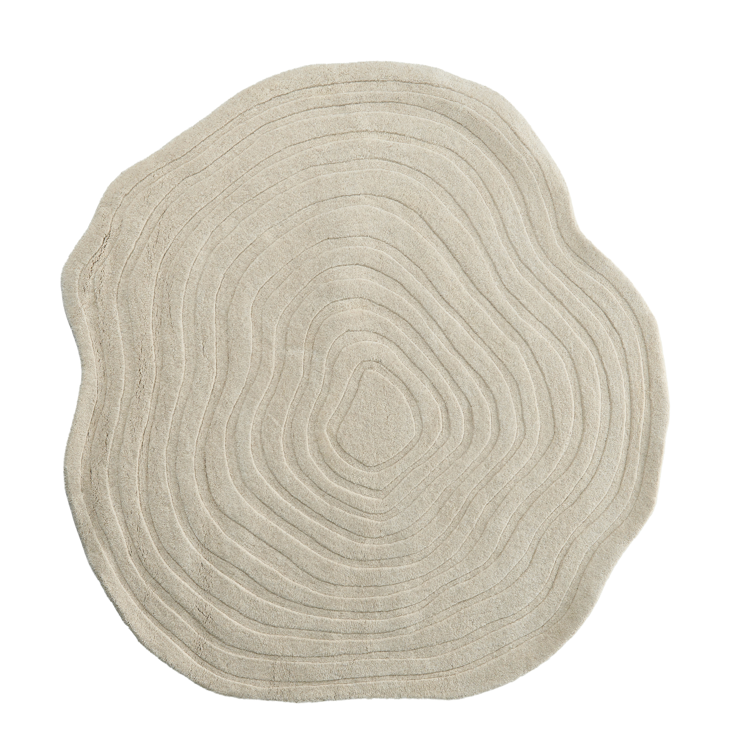 Gulvtæppe ANKARAE Beige ø 200 cm Uld