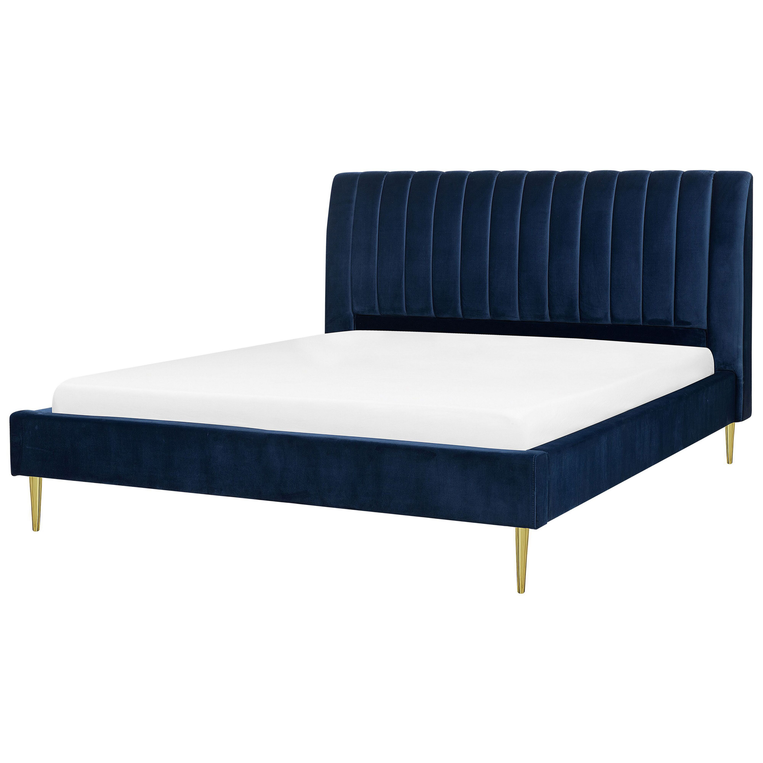 Seng Velour MARVILLE 180 x 200 cm Navy Blå