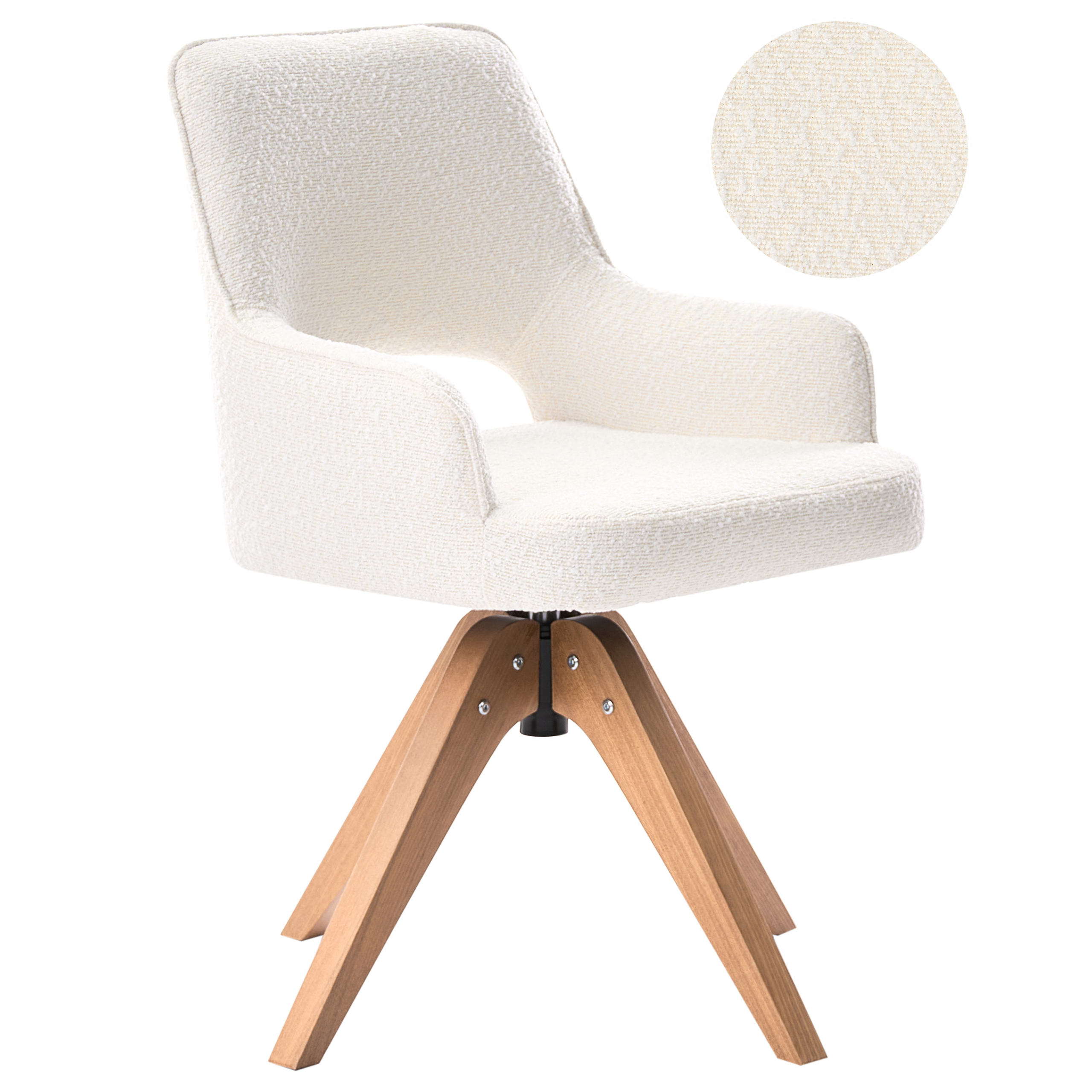 Spisebordsstol MORAVIA Boucle Lys Beige