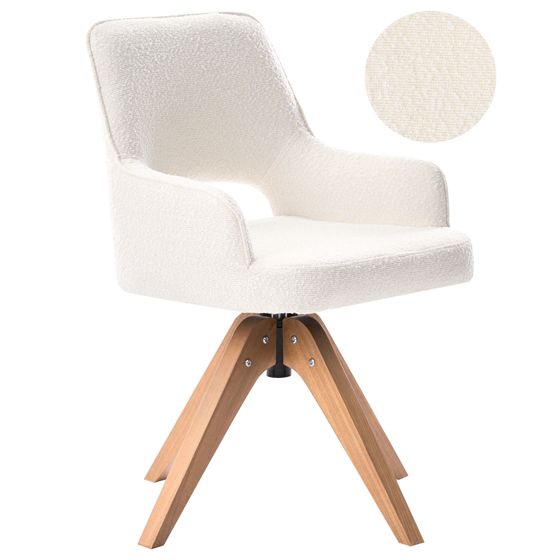 Spisebordsstol MORAVIA Boucle Lys Beige