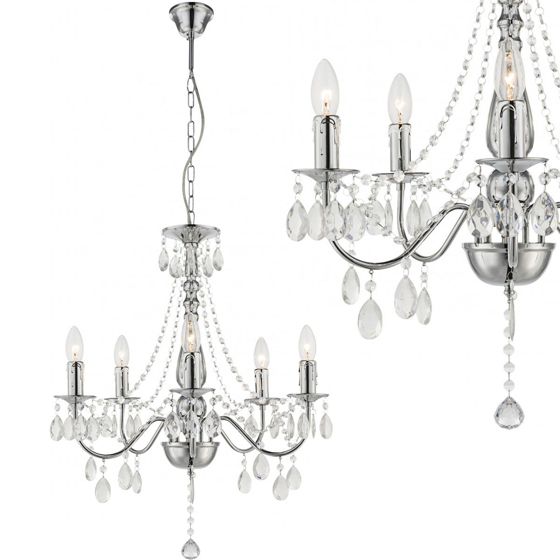 TOOLIGHT hængende loftlampe EBT014-5CP Krom 53x53x63cm