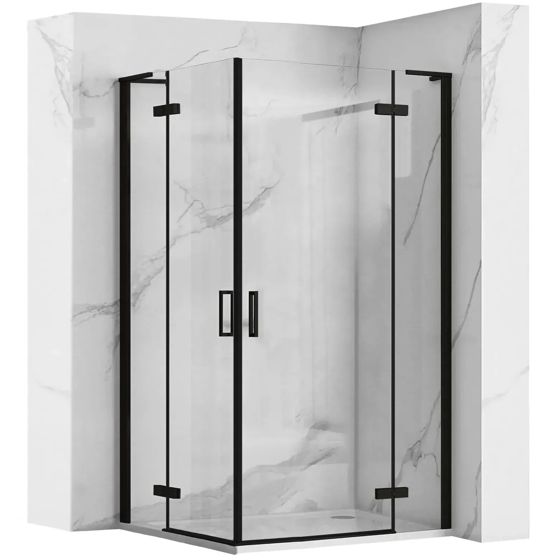 REA brusekabine Hugo Double 100x100 Sort, 100x100x200,5cm