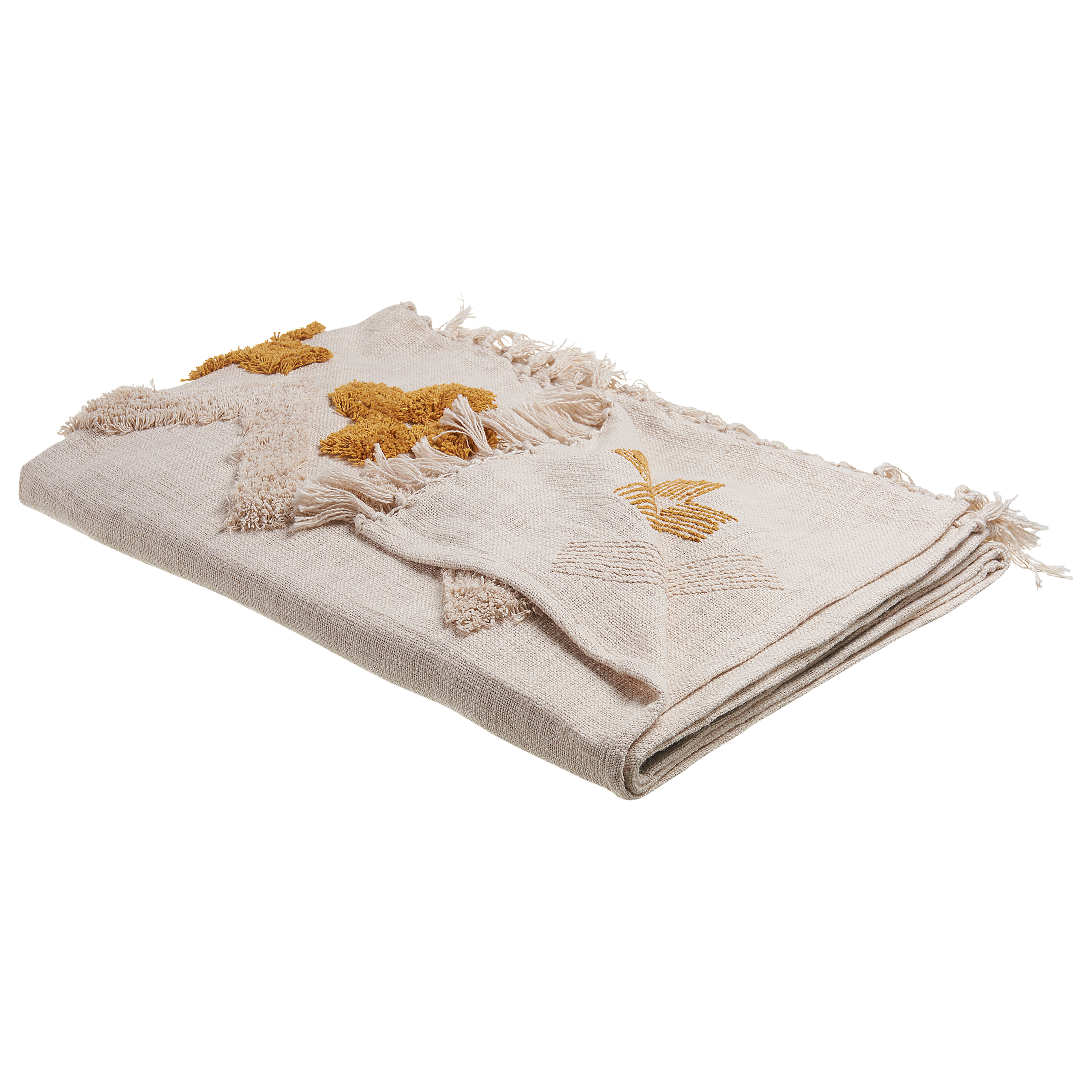 Plaid ADONI Bomuld 130 x 180 cm Beige