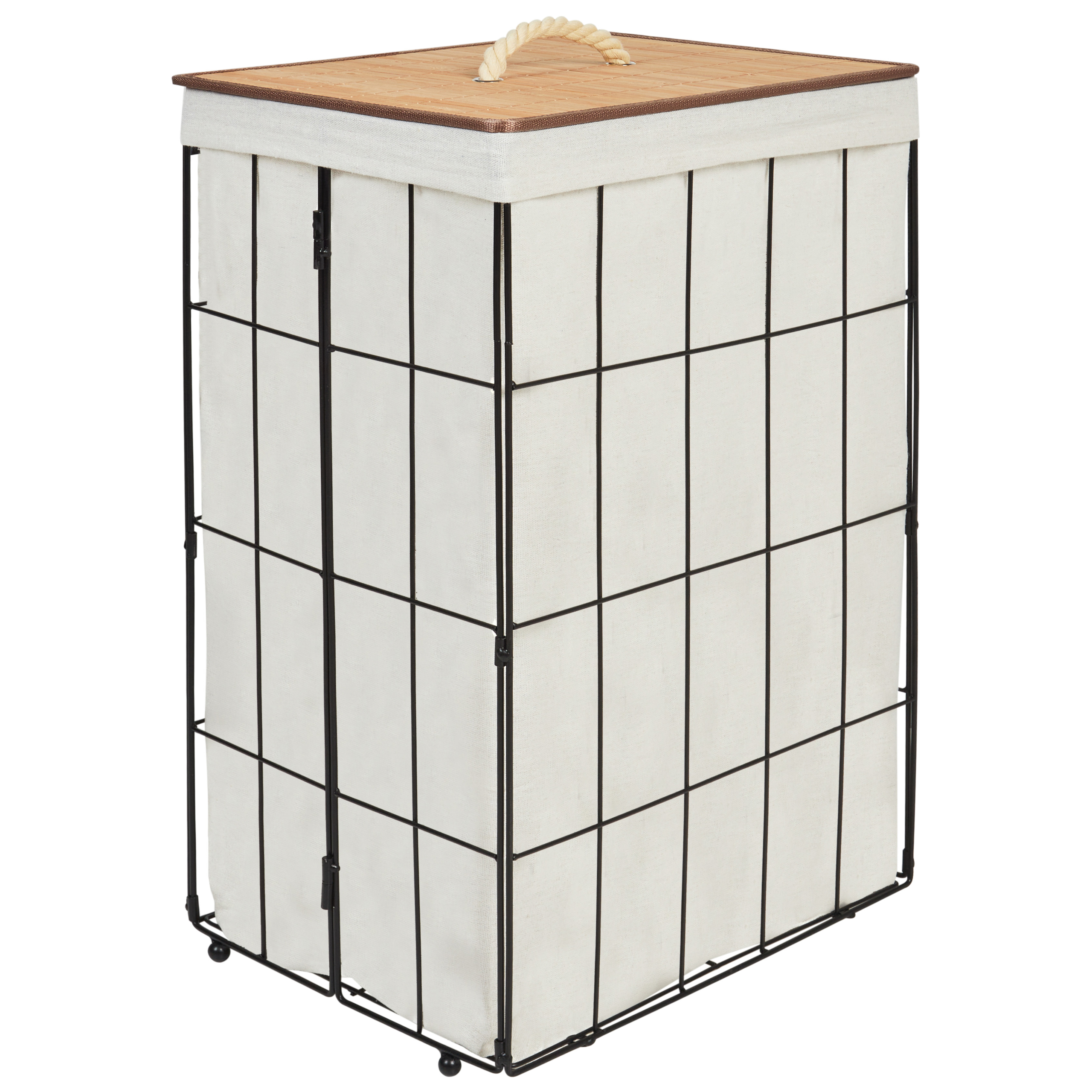 Vasketøjskurv MIRISSA Metal Sort 72 L