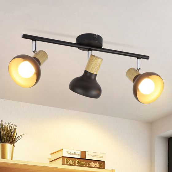 NETTLIFE 3-flammet E14 loftspotlight, vintage - loftslampe, 350° justerbar til entré, stue